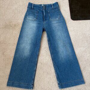 The Colette Cropped High-Rise Wide-Leg Jeans by Maeve